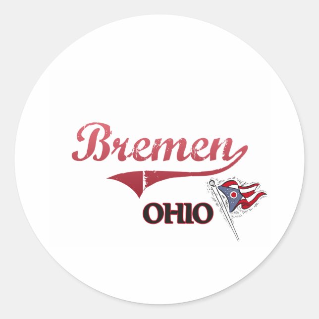 Bremen Ohio City Classic Runder Aufkleber (Vorderseite)