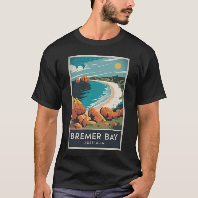Bremer Bay Australia Illustration Travel Art Retro T-Shirt (Vorderseite)