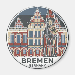 Bremer Rathaus und Roland Deutschland Magnet