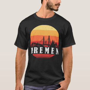 Bremer Skyline Sonnenuntergang im Retro-Vintagen S T-Shirt