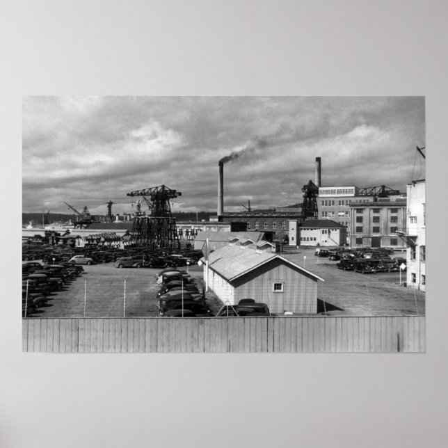 Bremerton, WA View of US Navy Yard Fotografy Poster (Vorne)