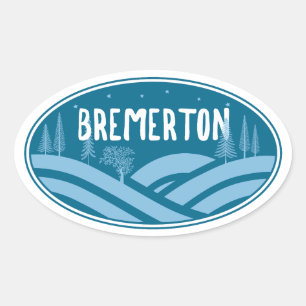 Bremerton Washington Outdoor Ovaler Aufkleber
