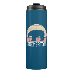 Bremerton Washington Retro Bear Thermosbecher