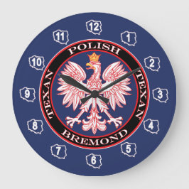 Bremond runder polnischer Texan Große Wanduhr