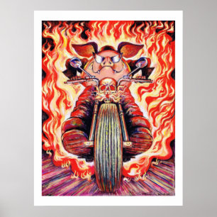 Bremsungs-Reitschwein Poster