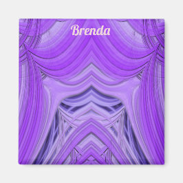 BRENDA ~ 3D-Fraktal Design lila blau Magnet