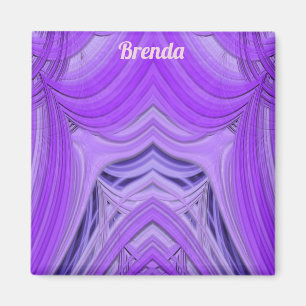 BRENDA ~ 3D-Fraktal Design lila blau Magnet