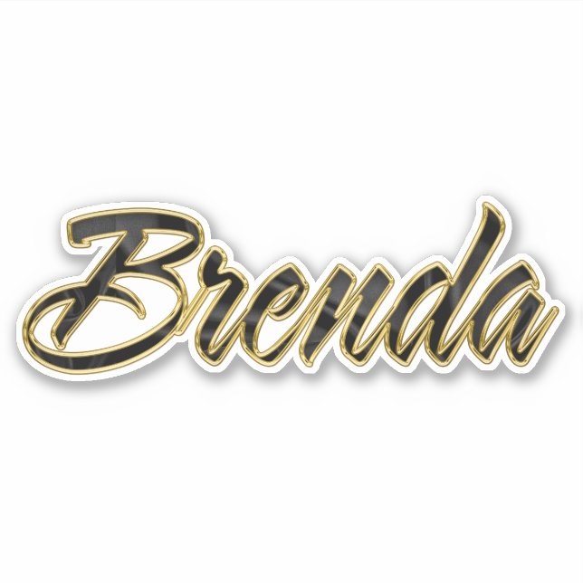 Brenda black gold Lettering Aufkleber Sticker (Vorderseite)