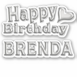 Brenda Happy Birthday silver Aufkleber Sticker