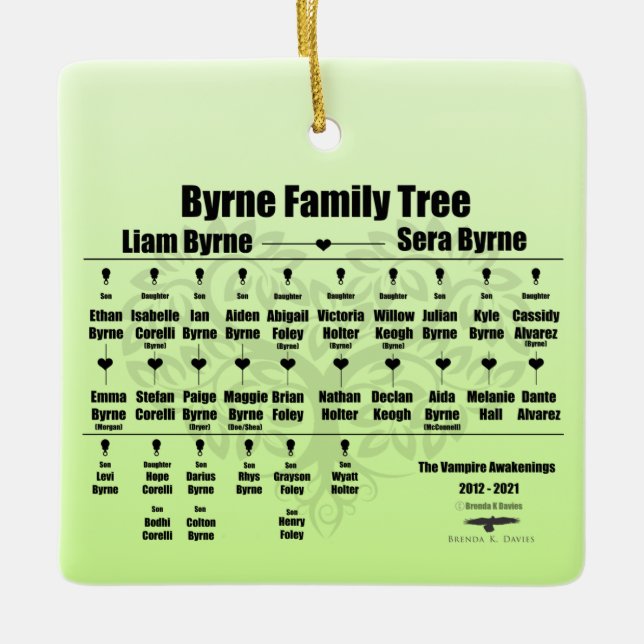 Brenda K Davies Vampire Awakenings Family Tree Keramikornament (Vorderseite)
