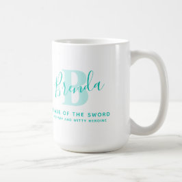 Brenda name bedeutet Monogramm B aquamariner Text Kaffeetasse