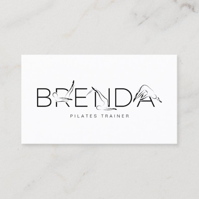 BRENDA Name Pilates Instructor Business Card Visitenkarte (Vorderseite)