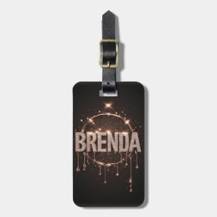 Brenda Name Rose Gold Diamant Glitzer Tropfen Gepäckanhänger