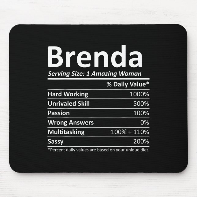 Brenda Nutrition Personalisiert Name Funny Christm Mousepad (Vorne)