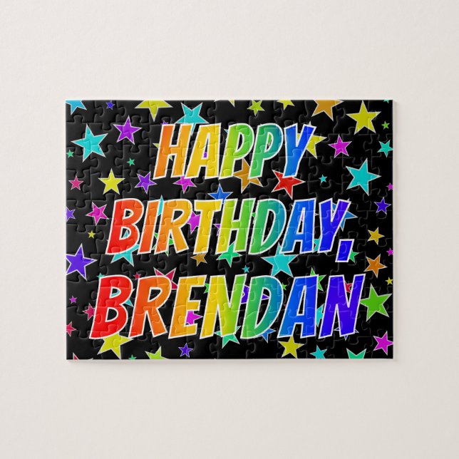 "BRENDAN" Vorname, Spaß "GLÜCKLICHER GEBURTSTAG" Puzzle (Horizontal)