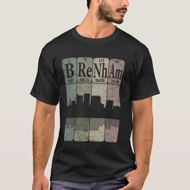 Brenham Periodensystem Elemente Brenham Texas Retr T-Shirt (Vorderseite)