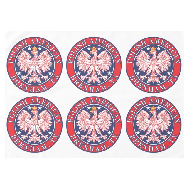 Brenham Texas Polnischer Adler Tischdecke (Vorderseite (Horizontal))
