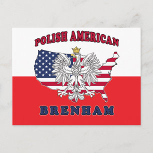 Brenham Texas Polnischer Amerikaner Postkarte