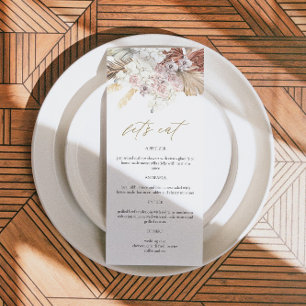BRENNA Bohemisch Tropical Palm Earth Tone Menükarte