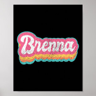 Brenna Vorname Girl Vintag 70er 80er personalisier Poster