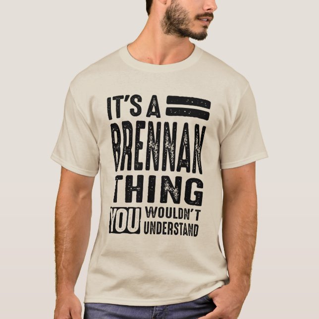 Brennan Personalisiert Name Birthday Gift T-Shirt (Vorderseite)