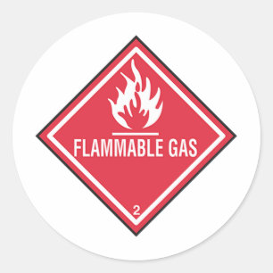 Brennbares Gas-Zeichen Runder Aufkleber