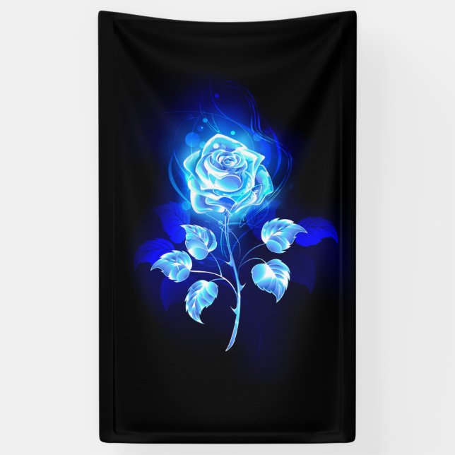 Brennen der blauen Rose Banner (Vertikal)