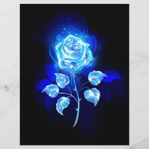 Brennen der blauen Rose Briefbogen