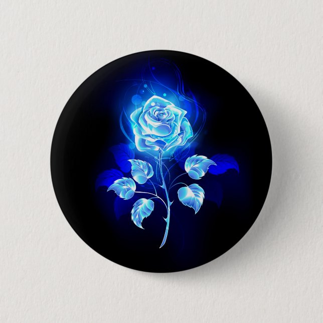 Brennen der blauen Rose Button (Vorderseite)