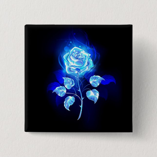 Brennen der blauen Rose Button (Vorderseite)