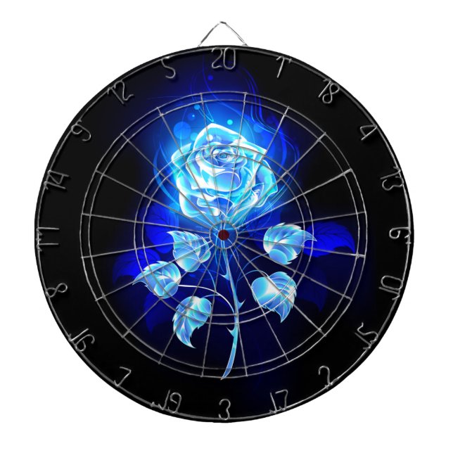 Brennen der blauen Rose Dartscheibe (vorne)