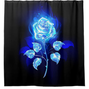 Brennen der blauen Rose Duschvorhang