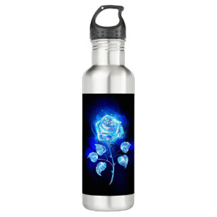 Brennen der blauen Rose Edelstahlflasche