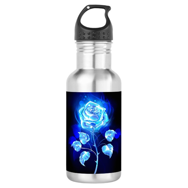 Brennen der blauen Rose Edelstahlflasche (Vorderseite)