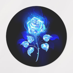 Brennen der blauen Rose Etiketten