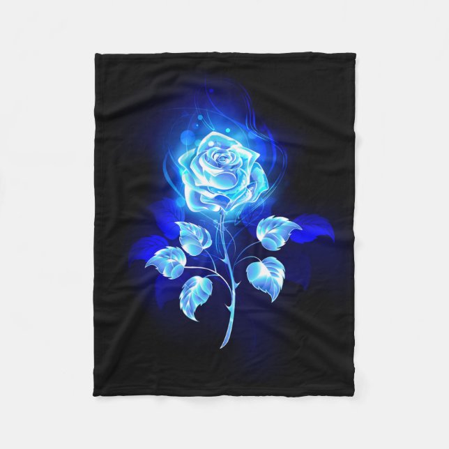 Brennen der blauen Rose Fleecedecke (Vorderseite)