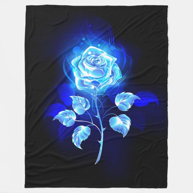 Brennen der blauen Rose Fleecedecke (Vorderseite)