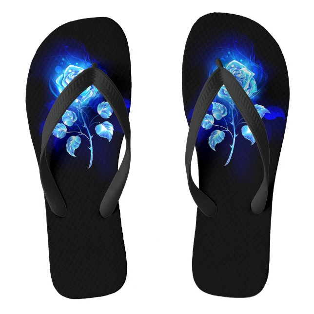 Brennen der blauen Rose Flip Flops (Fußbett)