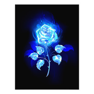 Brennen der blauen Rose Fotodruck