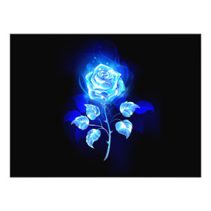 Brennen der blauen Rose Fotodruck
