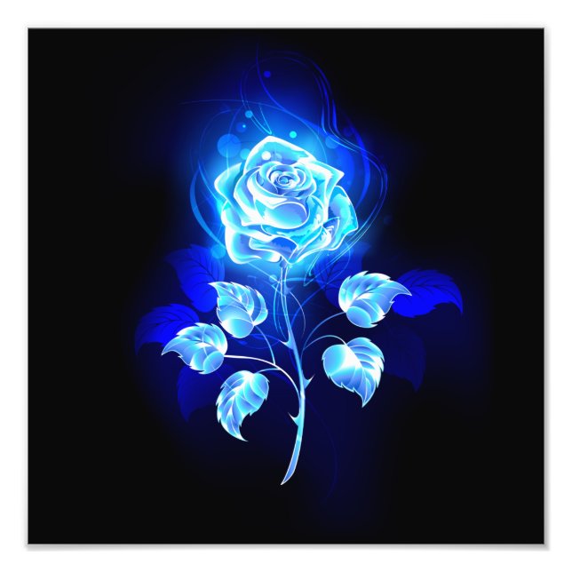 Brennen der blauen Rose Fotodruck (Vorne)