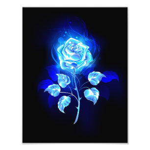 Brennen der blauen Rose Fotodruck