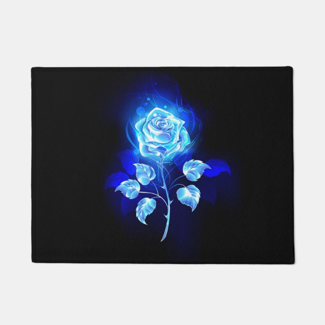 Brennen der blauen Rose Fußmatte (Vorderseite)