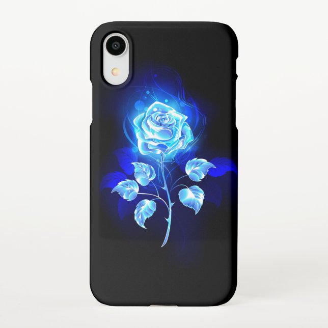 Brennen der blauen Rose iPhone Hülle (Rückseite)