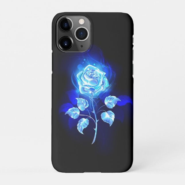 Brennen der blauen Rose iPhone Hülle (Rückseite)