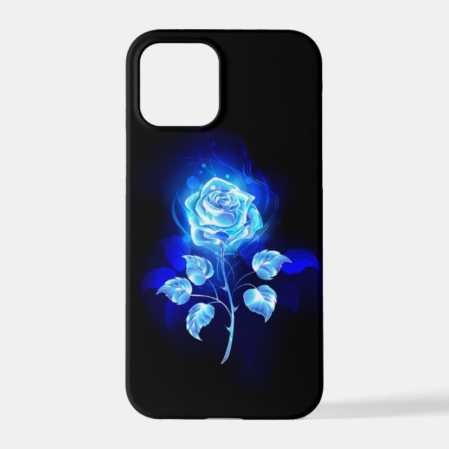 Brennen der blauen Rose iPhone Hülle (Rückseite)