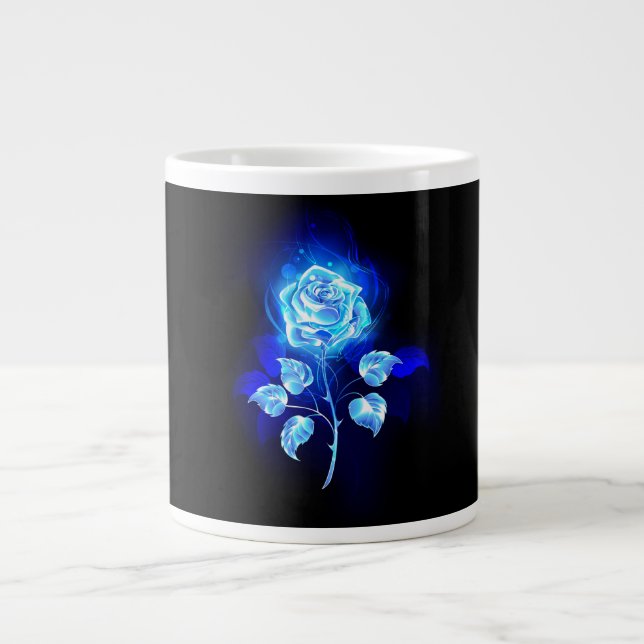 Brennen der blauen Rose Jumbo-Tasse (Vorderseite)