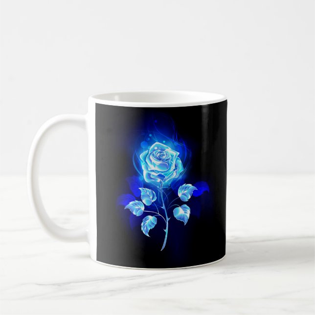 Brennen der blauen Rose Kaffeetasse (Links)