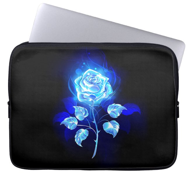 Brennen der blauen Rose Laptopschutzhülle (Vorderseite)