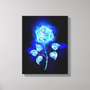 Brennen der blauen Rose Leinwanddruck
